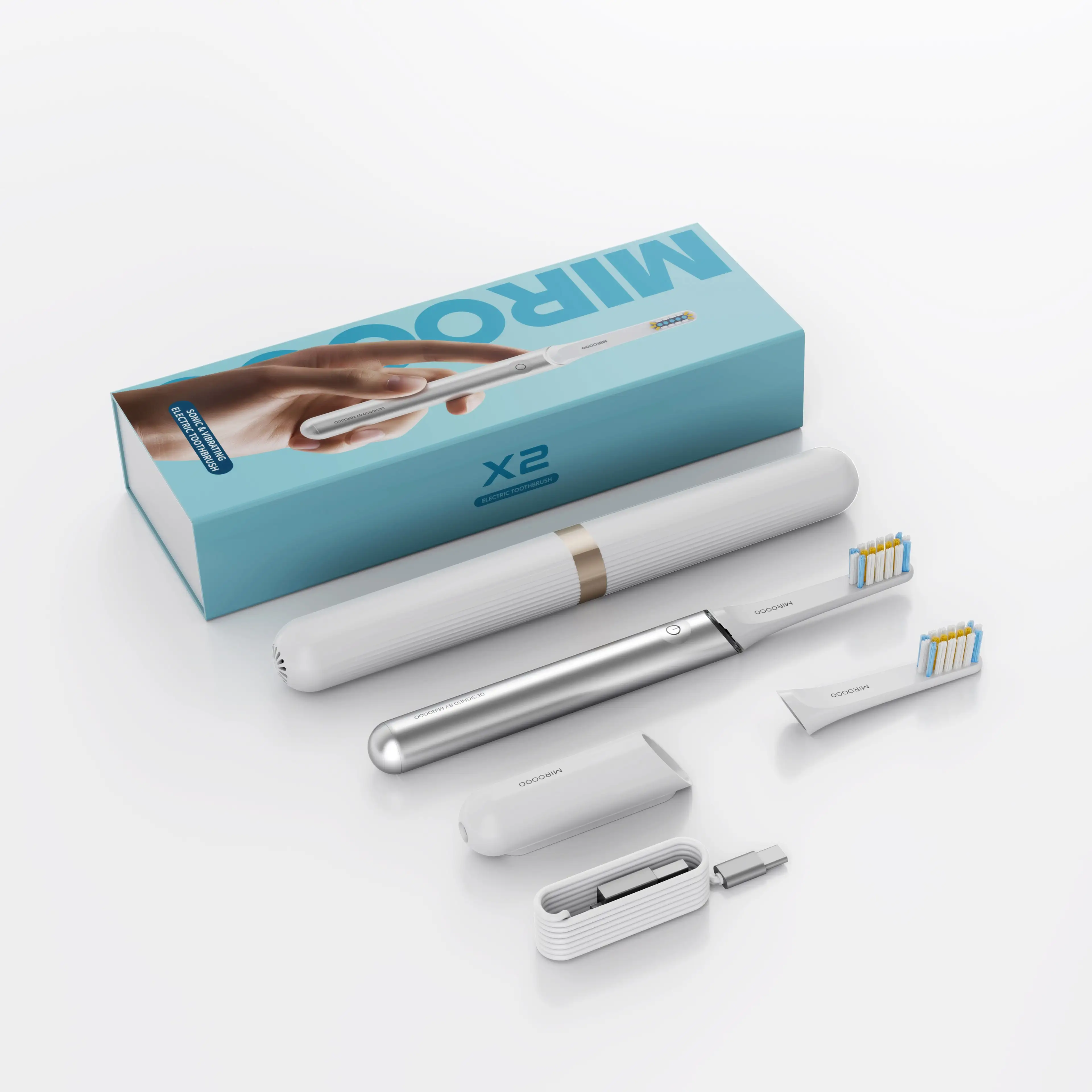 Miroooo X2 toothbrush, travel case and accessories